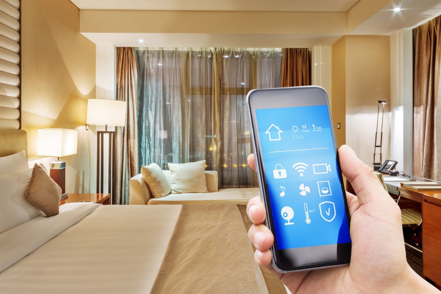 Bedroom with Smart Lighting
