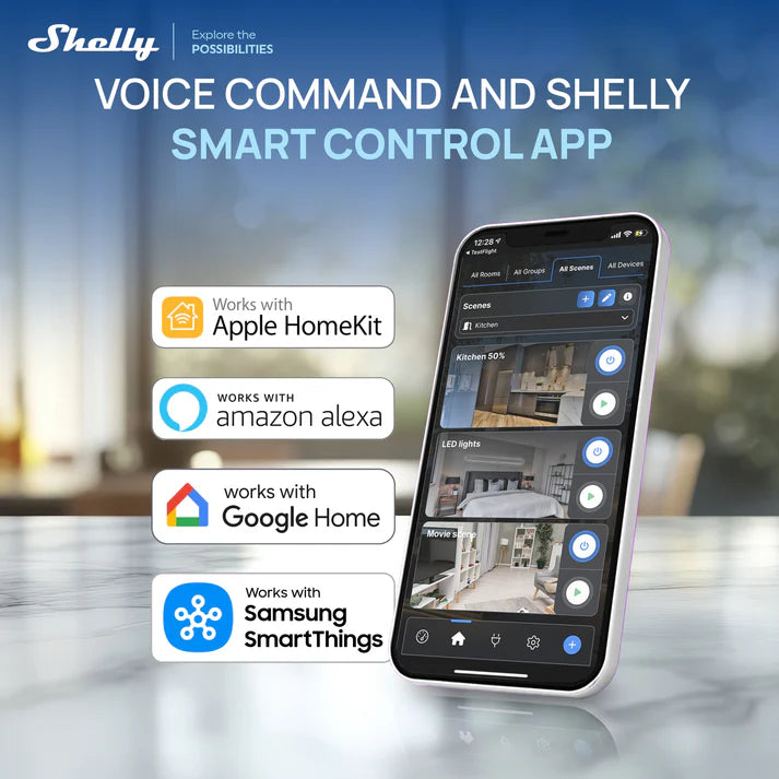 Shelly Plug US Gen4 UL. Matter, Wi-Fi, Zigbee Smart Plug. White-Multi Pack (Open Box)