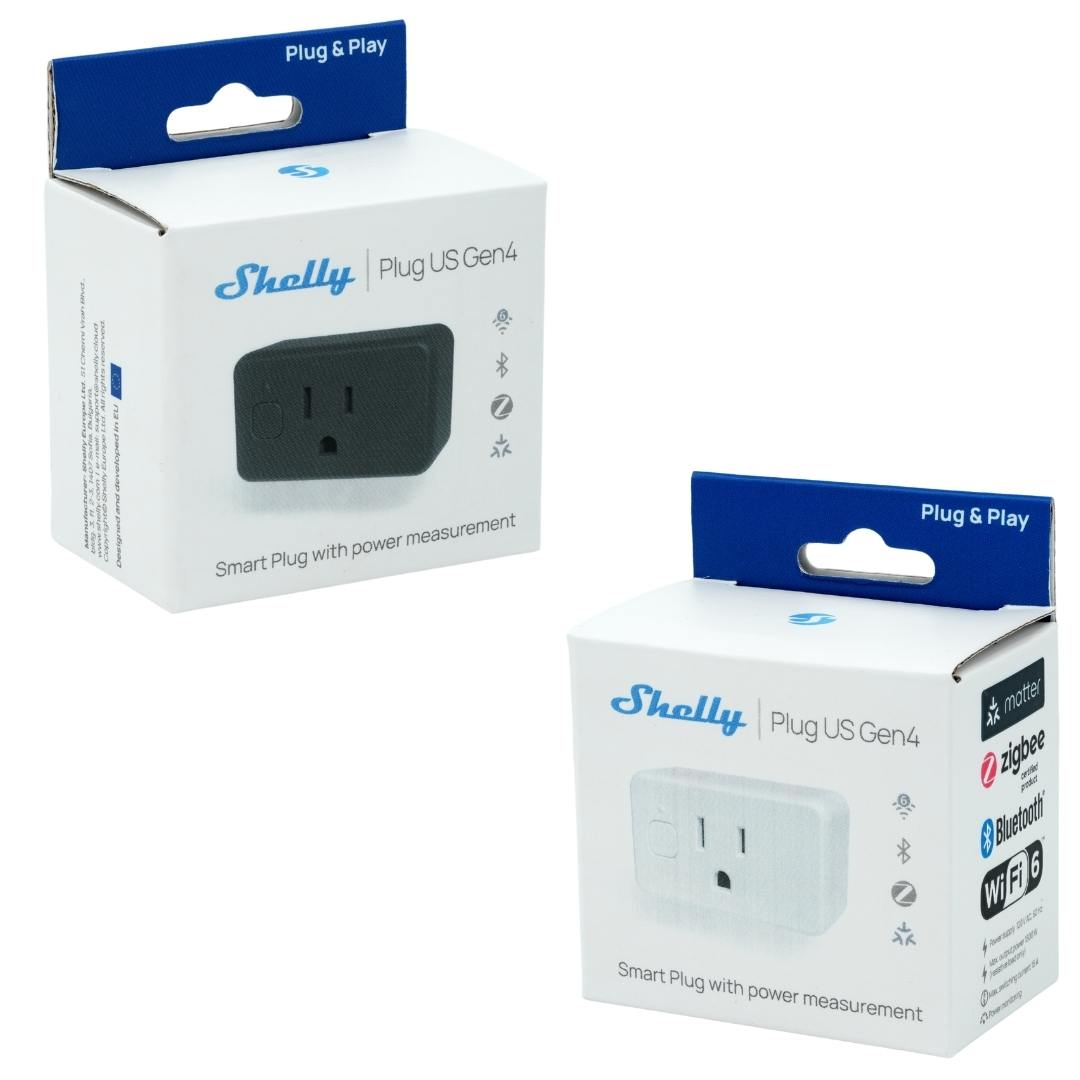 Enchufe inteligente Shelly US Gen4 UL. Multiprotocolo (Matter, Wi-Fi, Zigbee).