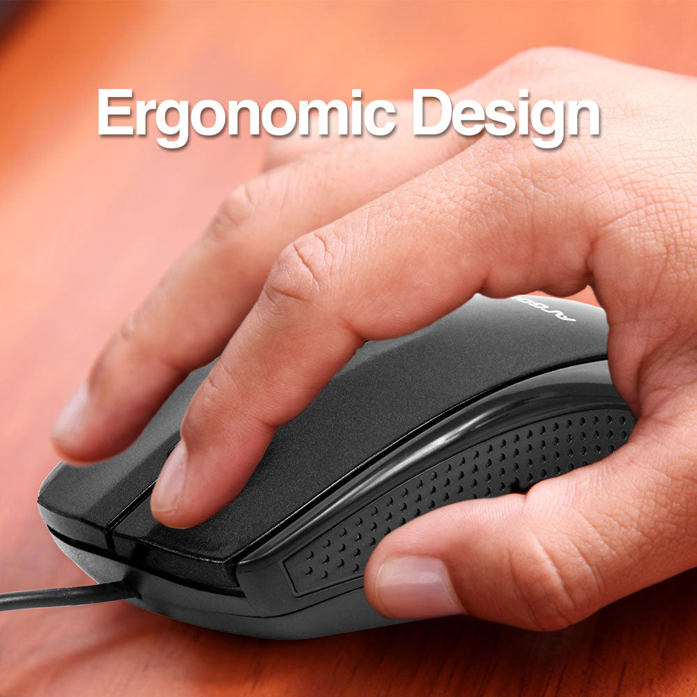 Mouse óptico 3D con cable USB ambidiestro