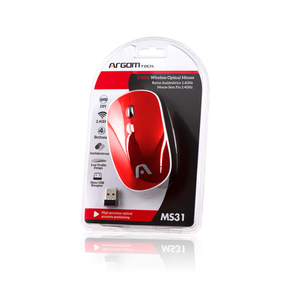 Mouse Óptico Inalámbrico Goma SLIM Ambidiestro