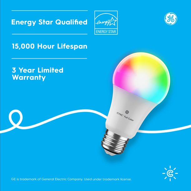 Cync by GE Full Color Direct Connect Smart Bulb - 2 LED A19 Bulbs (Packaging May Vary)