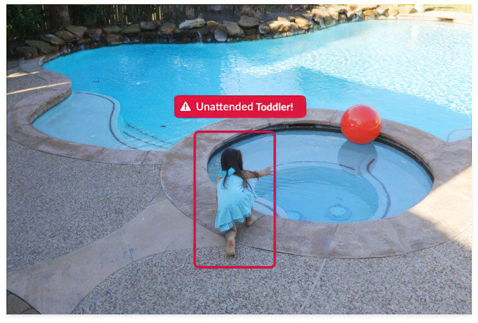 Unattended toddler near a pool