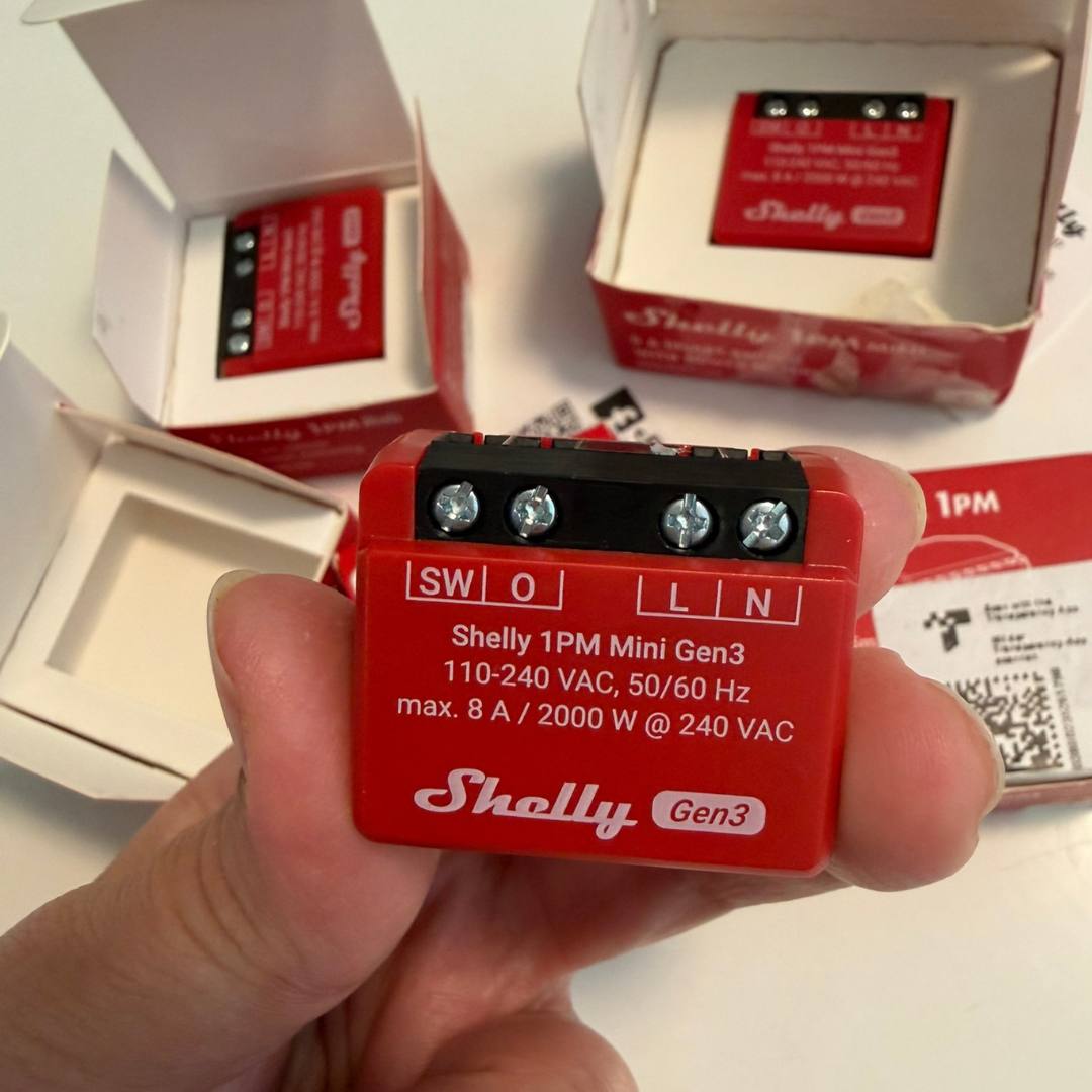 Shelly 1PM Mini Gen3. El interruptor de relé inteligente con Wi-Fi más pequeño, 1 canal, 8 A, medición de potencia