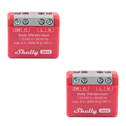Shelly 1PM Mini Gen4. Relé inteligente compacto con Matter, Wi-Fi, Zigbee y medición de potencia.