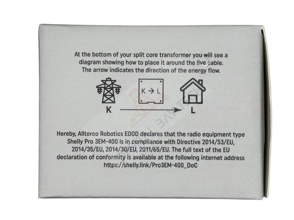 Shelly Pro 3EM-400. Smart Din Rail 3-Phase Energy Meter with 3 CT 400 Amp. Wi-Fi, LAN, and Bluetooth connection - CT400A