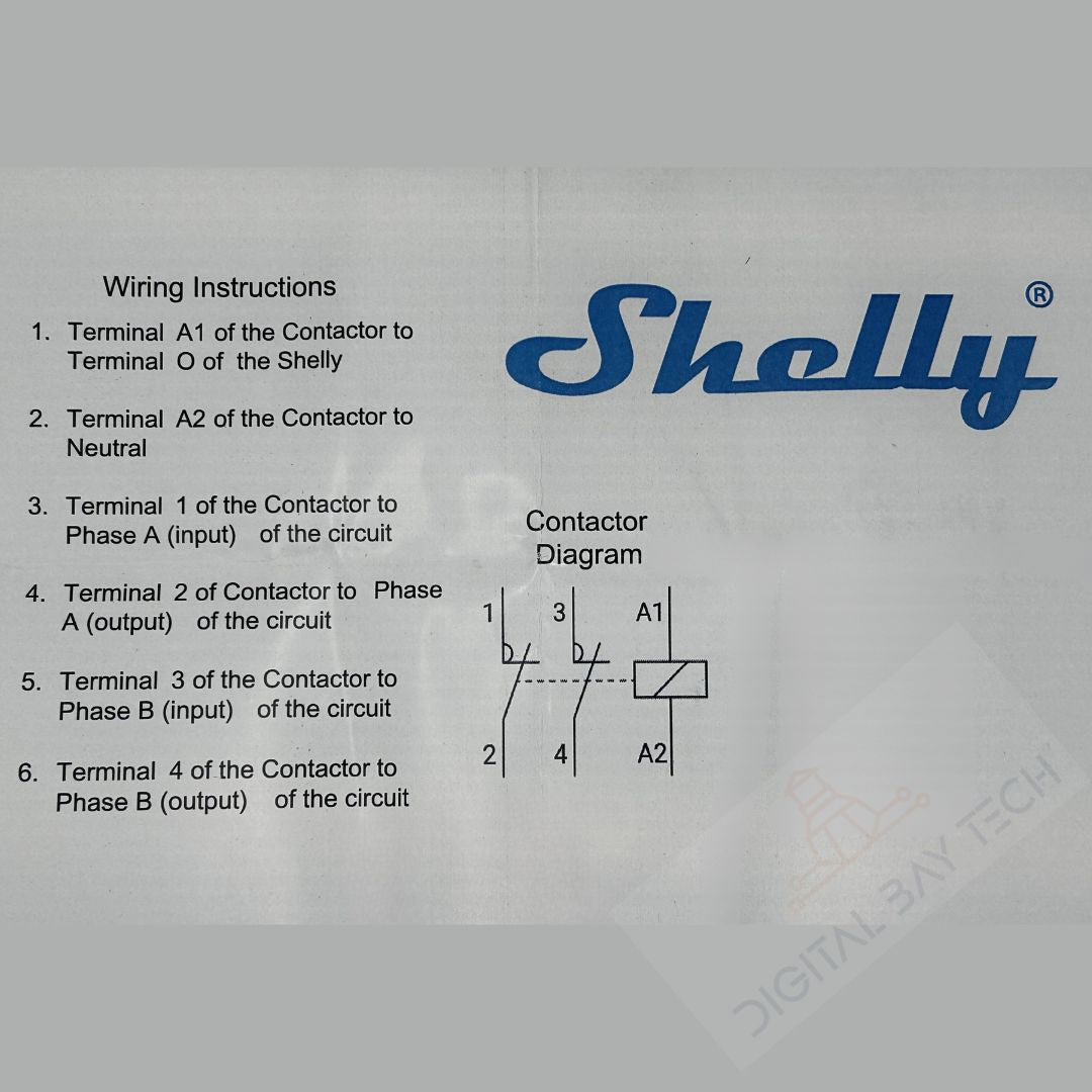 Shelly Contactor 63-2PNC. 63 Amp, 2 Phase Normally Closed Din Rail Con ...
