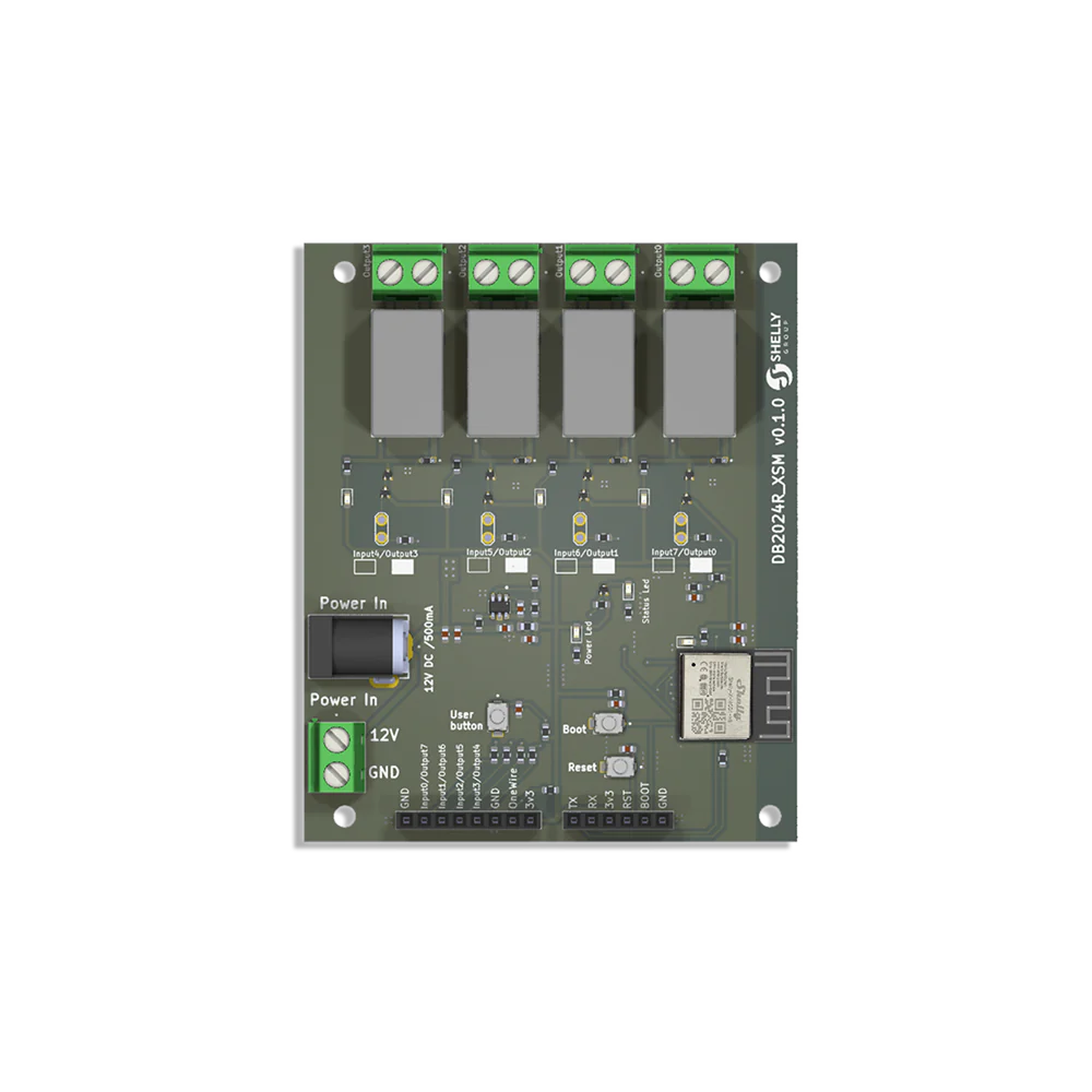 Shelly DB2024R_XSM. Placa de desarrollo Shelly X SM de 4 relés