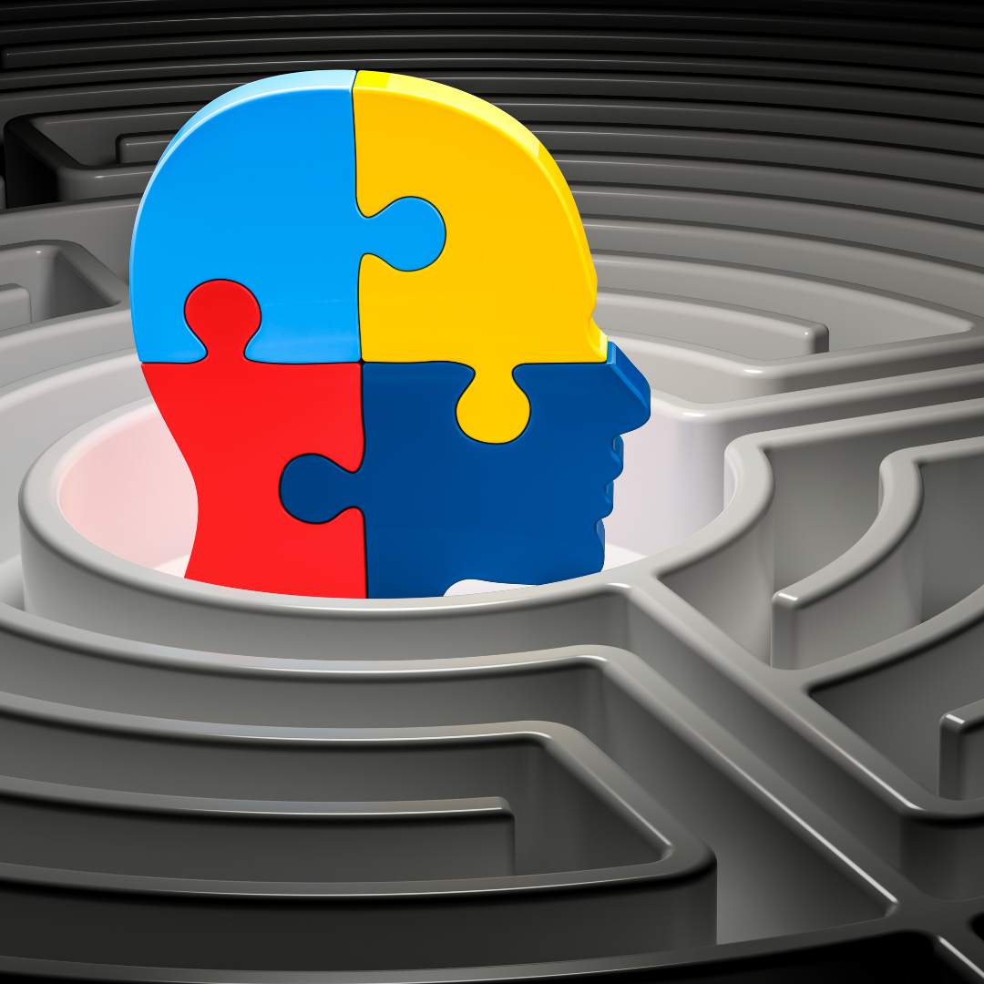 head formed with puzzle