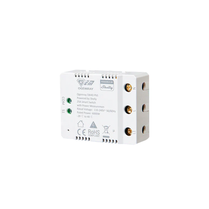 Relé inteligente Shelly Ogemray de 25 A: relé inteligente de alta carga con medición de potencia