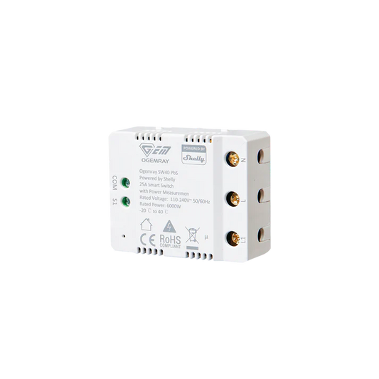 Shelly Ogemray Smart Relay 25A – High-Load Smart Relay with Power Metering