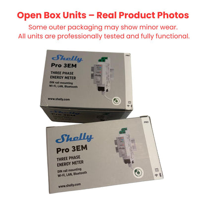 Shelly Pro 3EM. Medidor de energía trifásico inteligente para riel DIN. Conexión Wi-Fi, LAN y Bluetooth