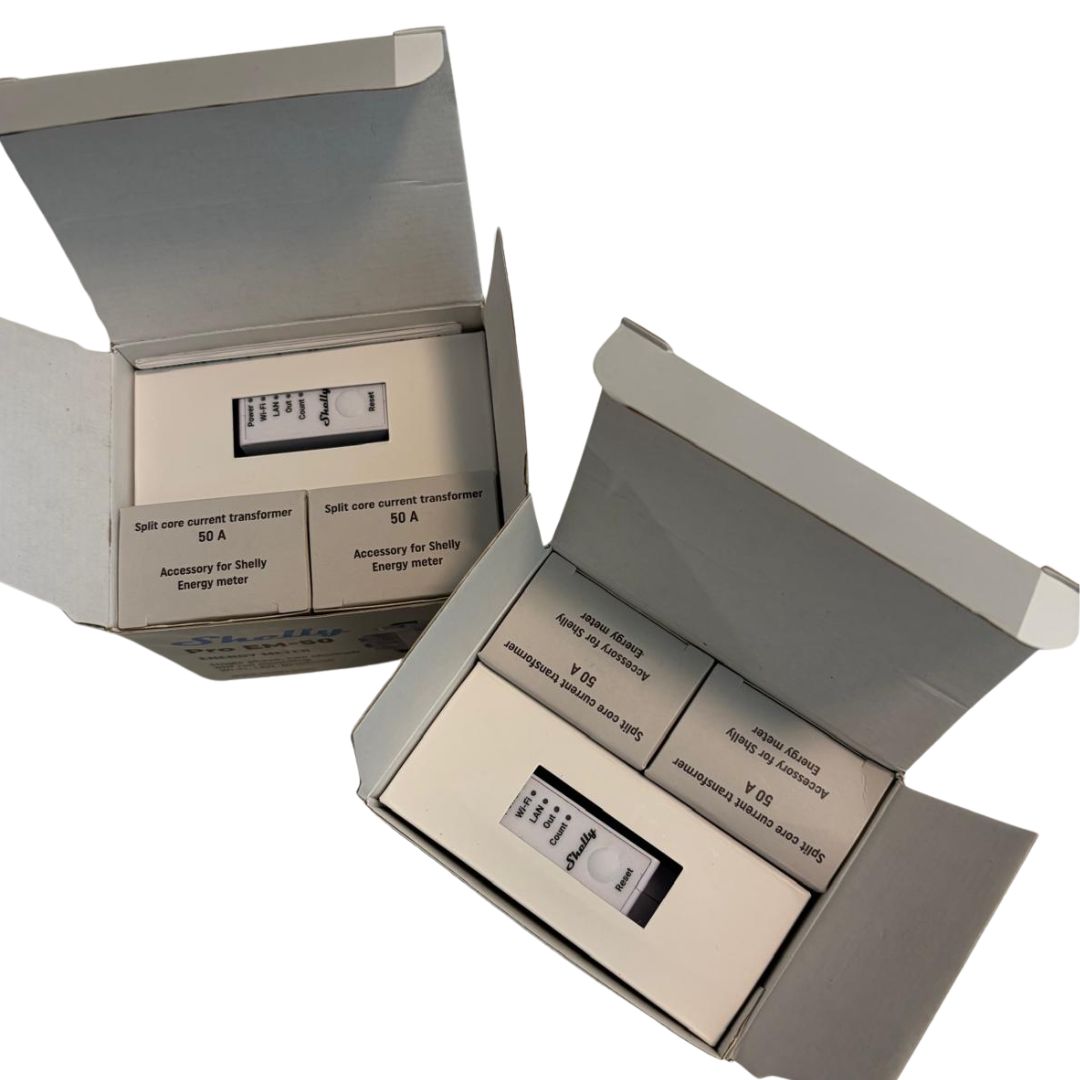 Shelly Pro EM-50 | 2-Channel DIN Rail Energy Meter with Contactor Control, WiFi, LAN & Modbus (Open Box)