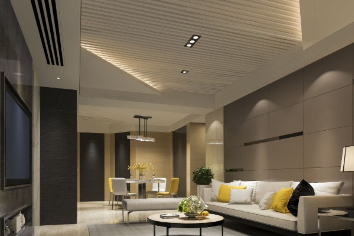 modern living room with proluxe led
