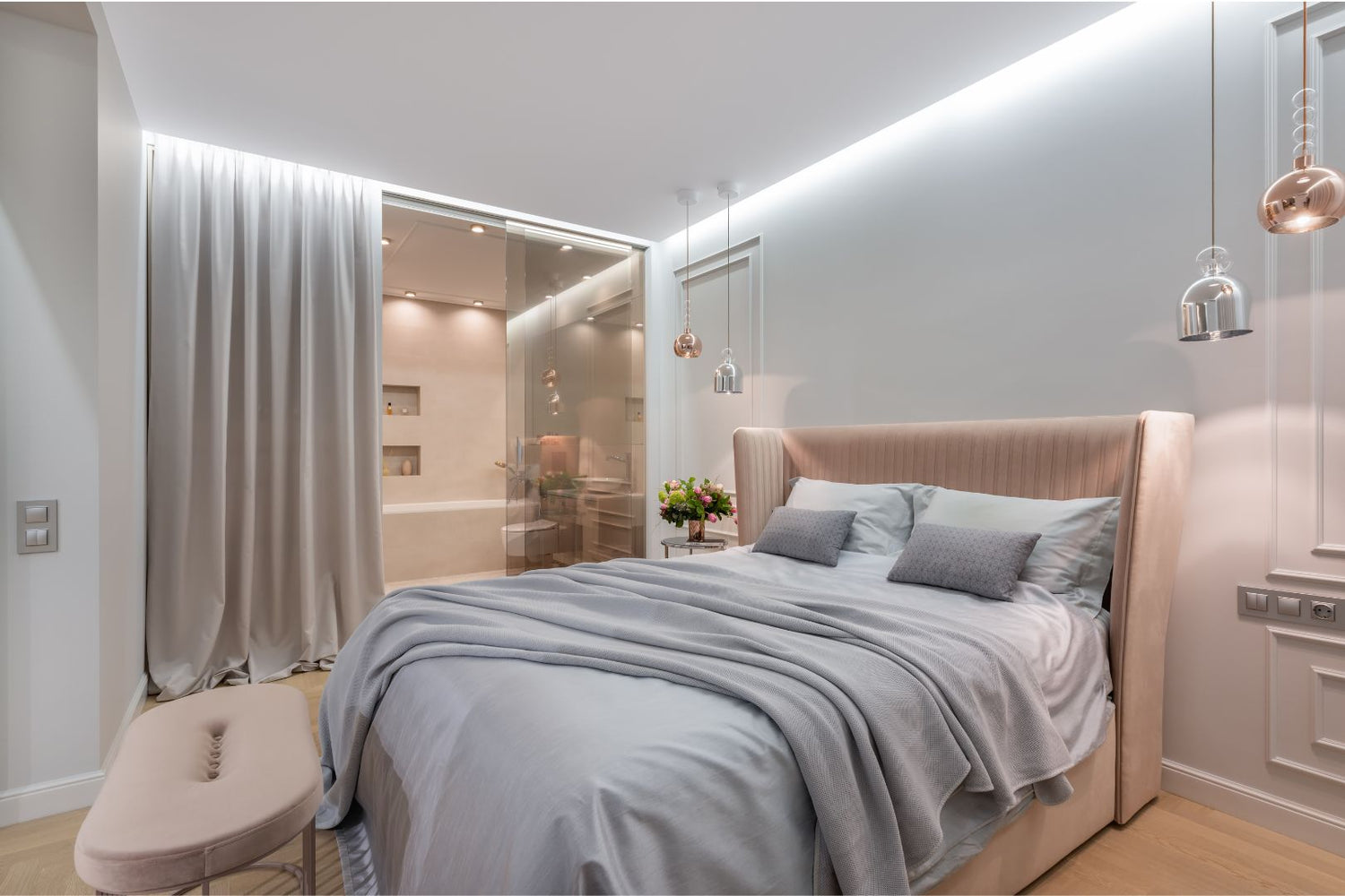 bedroom lit with Proluxe LEDs