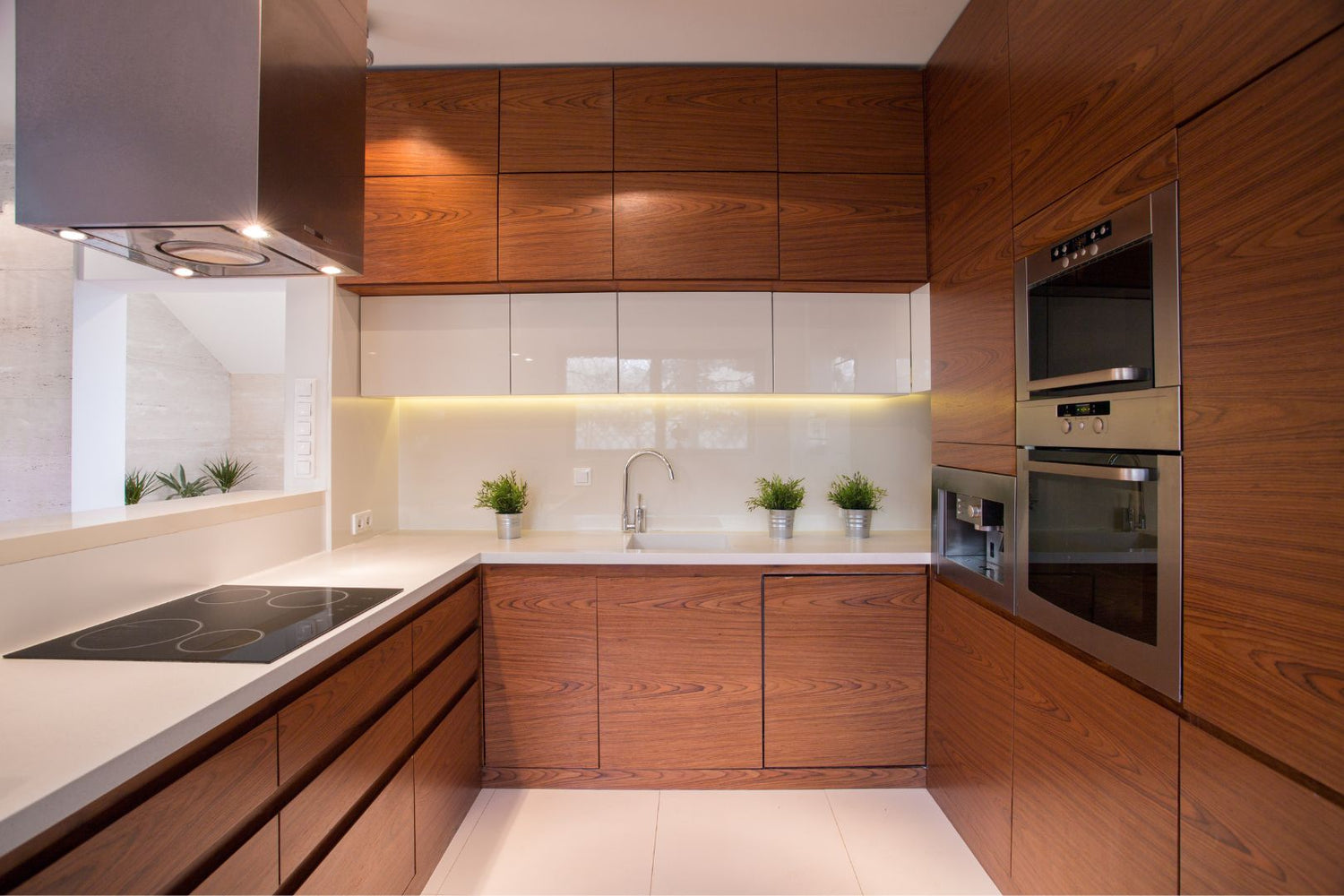 kitchen illuminated with warm Proluxe LED lighting