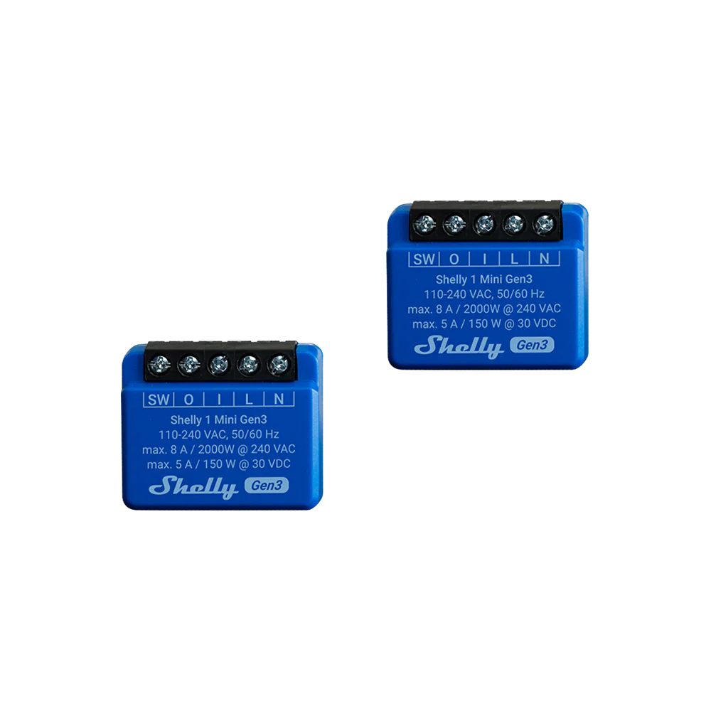 Shelly 1 Mini Gen3. Smallest Wi-Fi Smart Relay Switch, 1 channel 8A, dry contacts (Open Box)