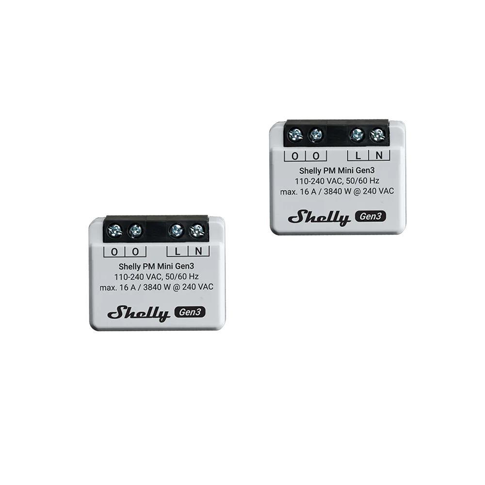 Shelly PM Mini Gen3. Wi-Fi operated Smart Energy Meter, 1 channel 16 A. No relay inside (Open Box)