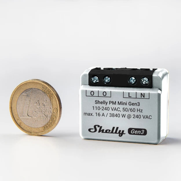 Shelly PM Mini Gen3. Wi-Fi operated Smart Energy Meter, 1 channel