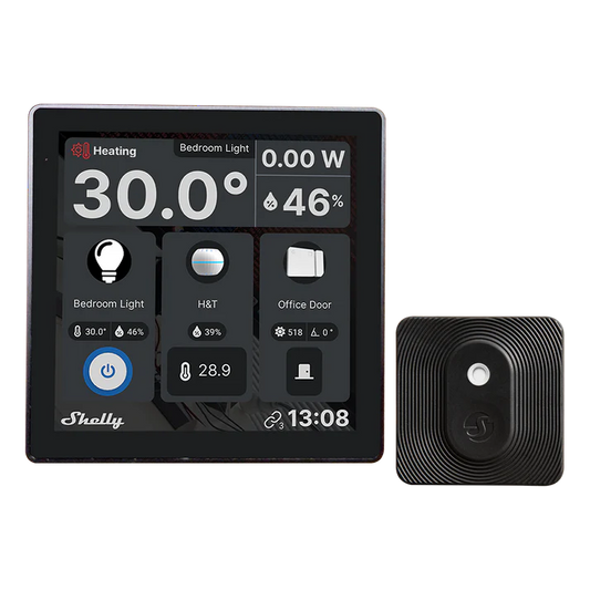 Shelly Wall Display. Wi-Fi smart control panel with 5 A integrated switch and color display + BLU HT