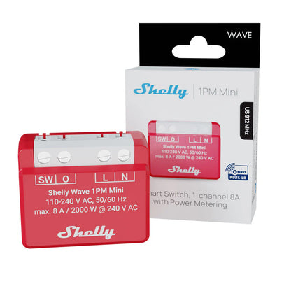 Shelly Wave 1PM Mini LR US. Smart Energy Monitoring Relay with Z-Wave Long Range