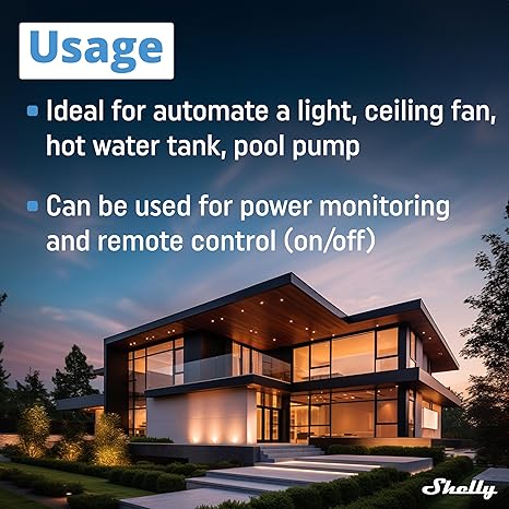 Shelly Wave 1PM US LR UL. Z-Wave Long Range Smart Relay with Power Monitoring (15A) (Open Box)
