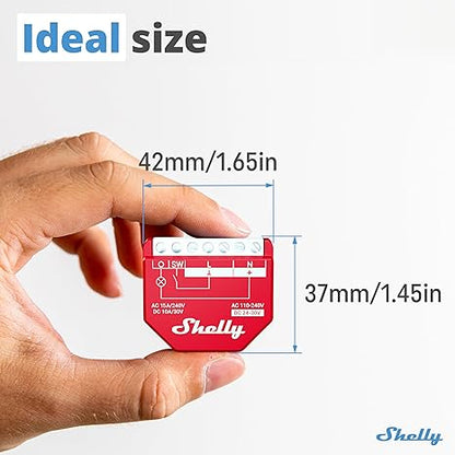 Shelly Wave 1PM US LR UL. Z-Wave Long Range Smart Relay with Power Monitoring (15A) (Open Box)