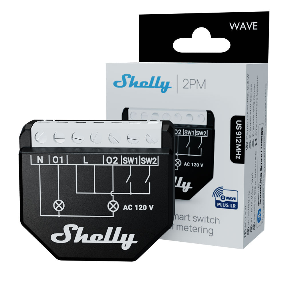 Shelly Wave 2PM – Dual-Channel Z-Wave Smart Switch with Power Monitoring