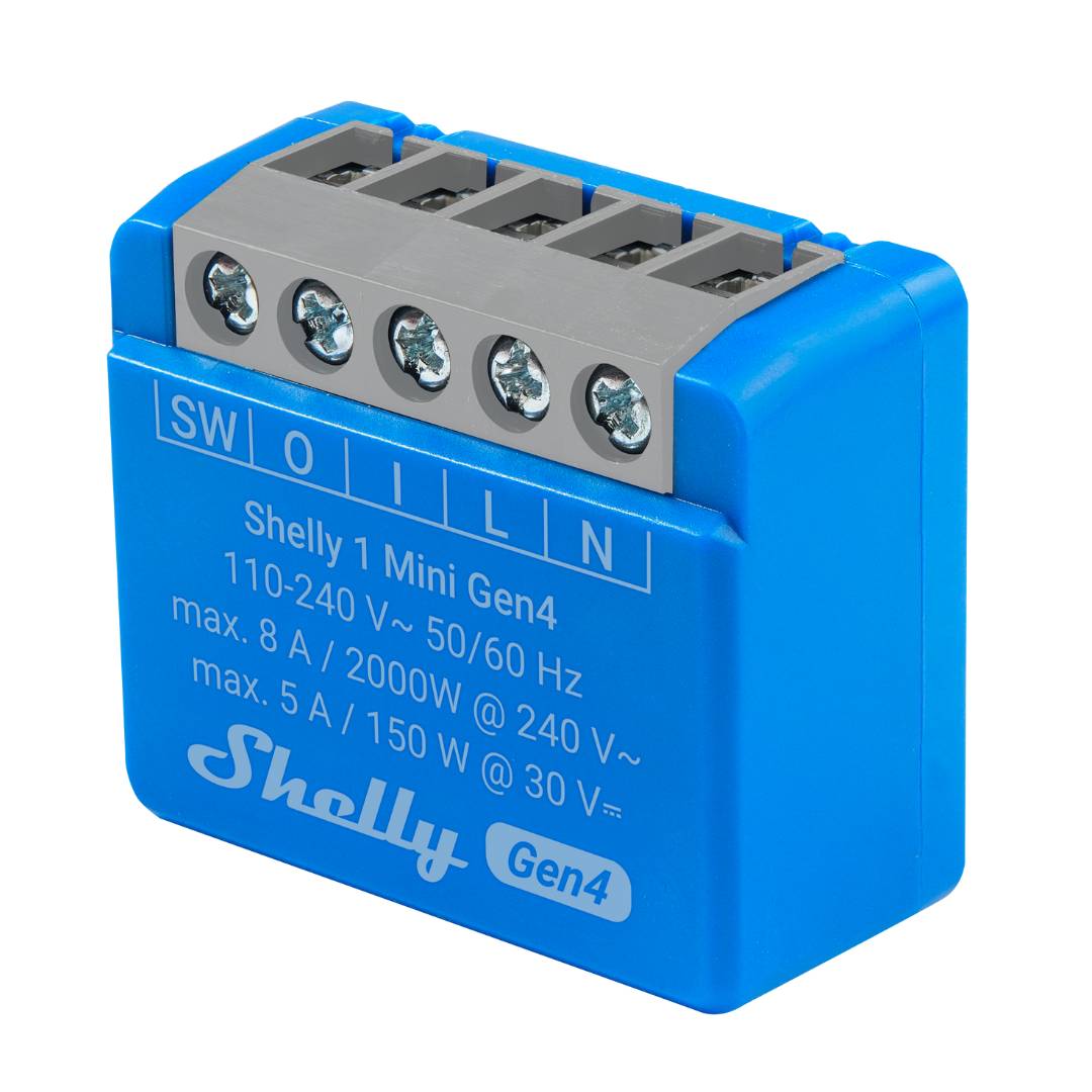 Blue electronic device with gray connectors on a white background