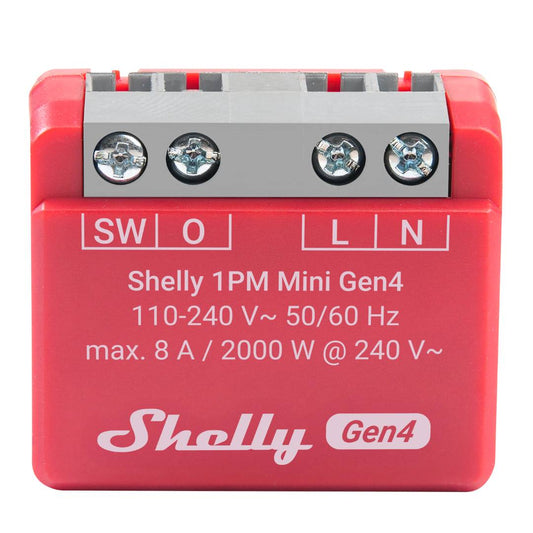 Shelly 1PM Mini Gen4. Relé inteligente compacto con Matter, Wi-Fi, Zigbee y medición de potencia.