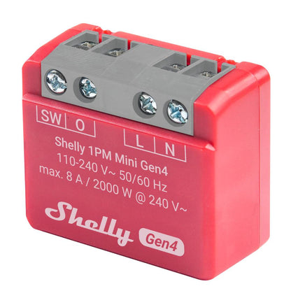 Shelly 1PM Mini Gen4. Wi-Fi, Zigbee, Matter Compact Smart Relay with Power Metering