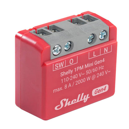 Shelly 1PM Mini Gen4. Wi-Fi, Zigbee, Matter Compact Smart Relay with Power Metering