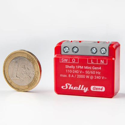 Shelly 1PM Mini Gen4. Wi-Fi, Zigbee, Matter Compact Smart Relay with Power Metering