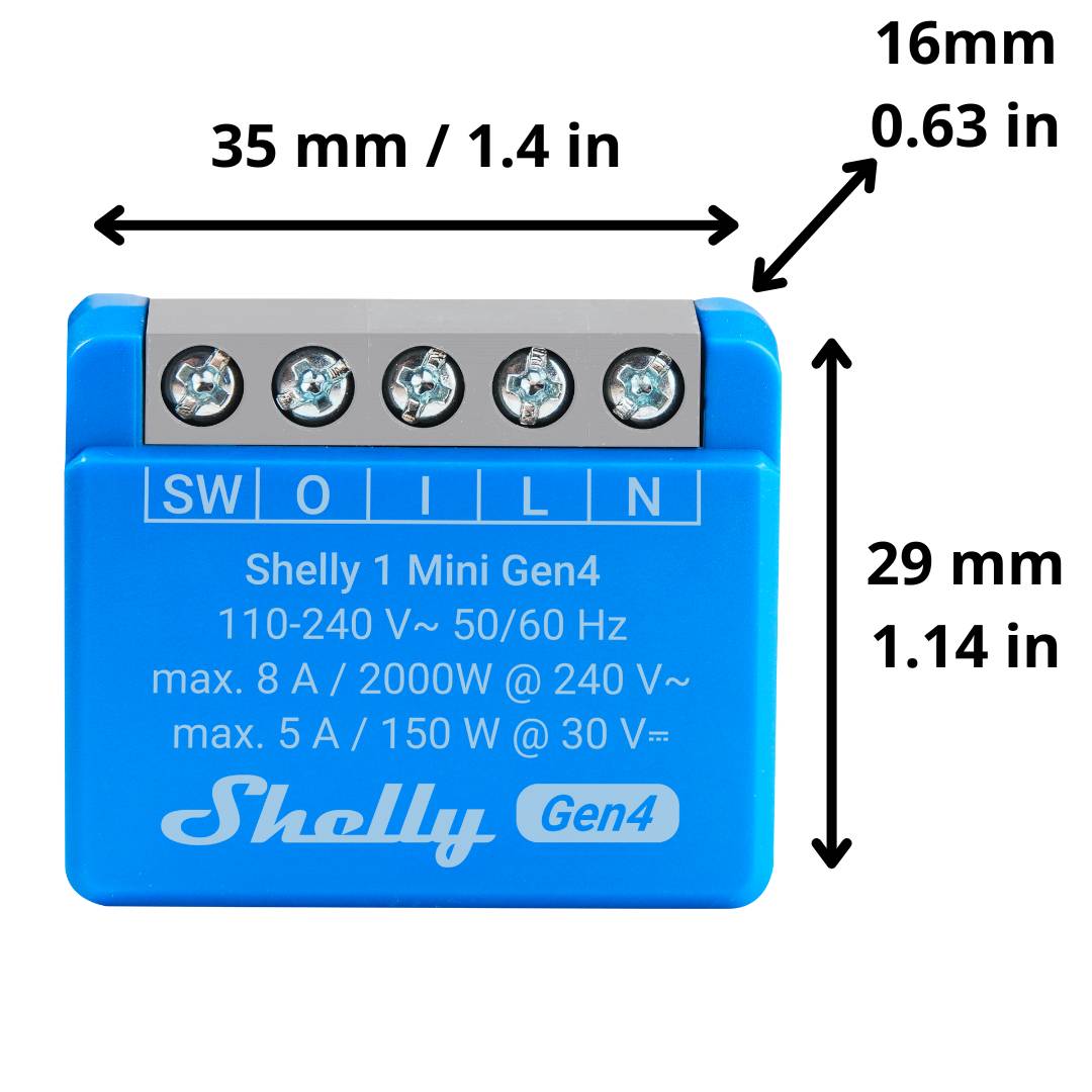 Blue electronic device with dimensions labeled on a white background