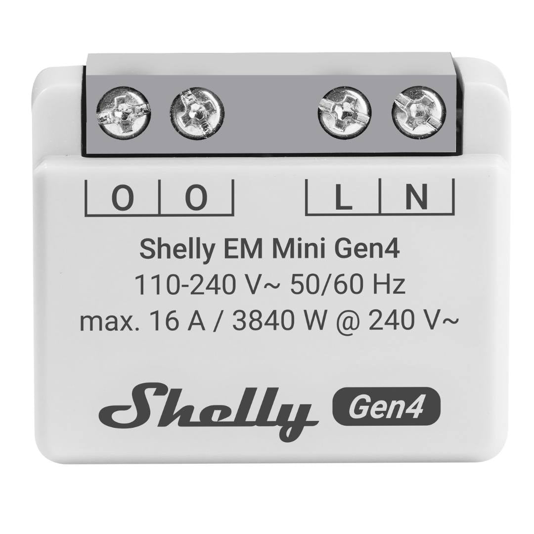 Shelly EM Mini Gen4. Medidor de energía inteligente Matter, Wi-Fi, Zigbee y Bluetooth