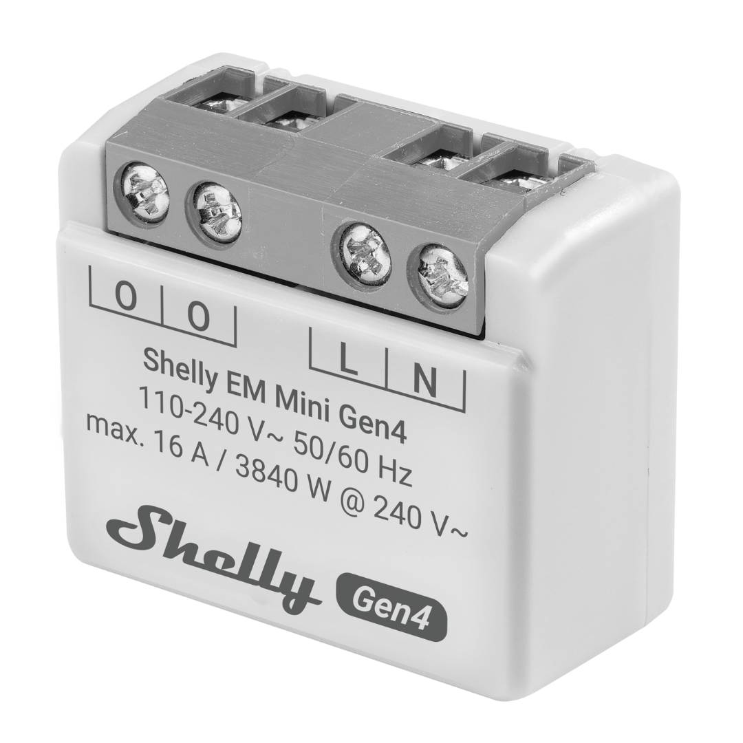 Shelly EM Mini Gen4. Medidor de energía inteligente Matter, Wi-Fi, Zigbee y Bluetooth