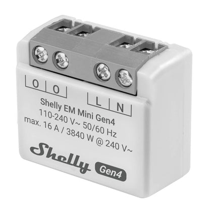 Shelly EM Mini Gen4. Medidor de energía inteligente Matter, Wi-Fi, Zigbee y Bluetooth