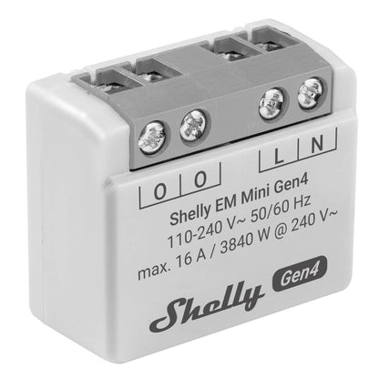 Shelly EM Mini Gen4. Medidor de energía inteligente Matter, Wi-Fi, Zigbee y Bluetooth