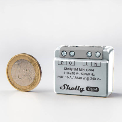 Shelly EM Mini Gen4. Medidor de energía inteligente Matter, Wi-Fi, Zigbee y Bluetooth