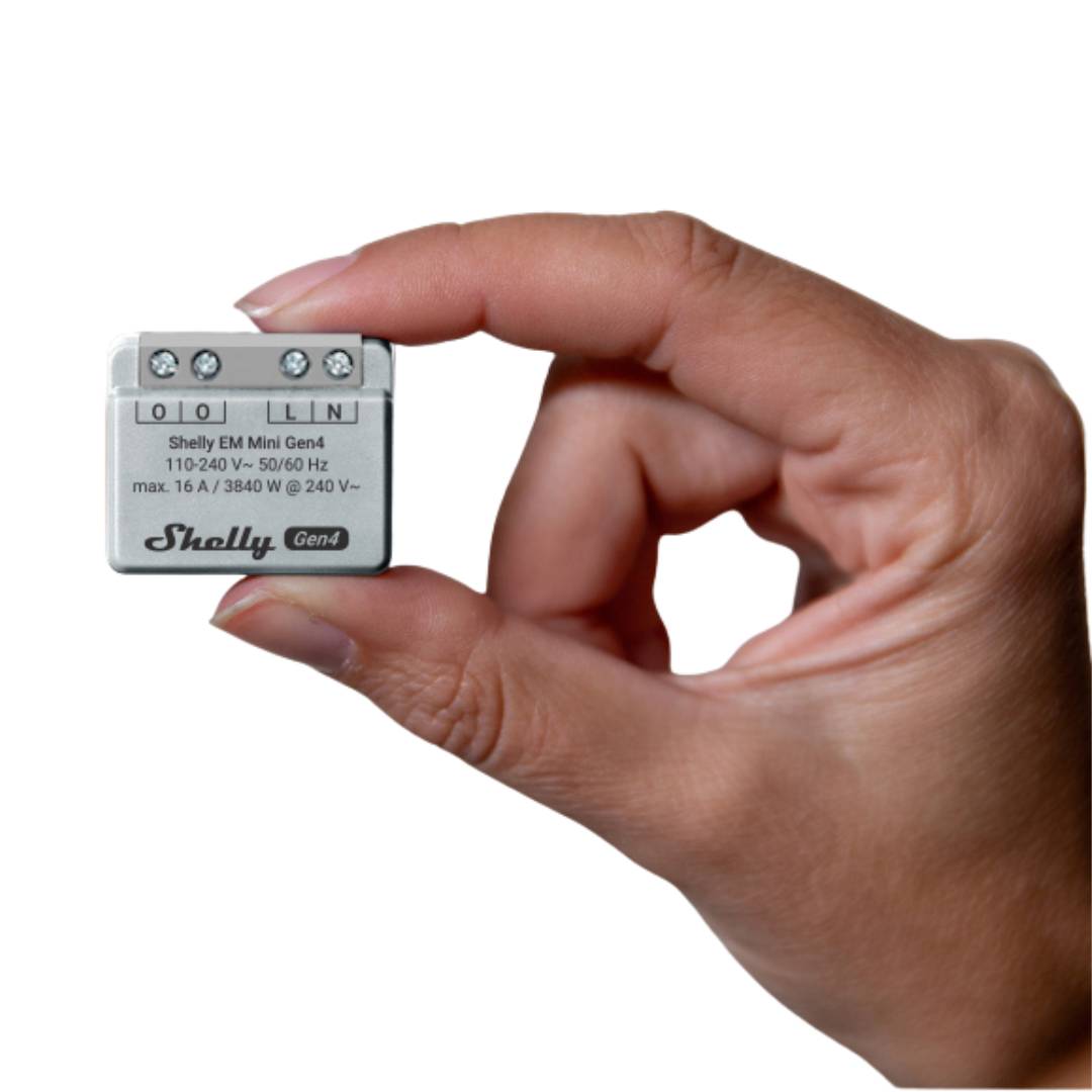 Shelly EM Mini Gen4. Medidor de energía inteligente Matter, Wi-Fi, Zigbee y Bluetooth