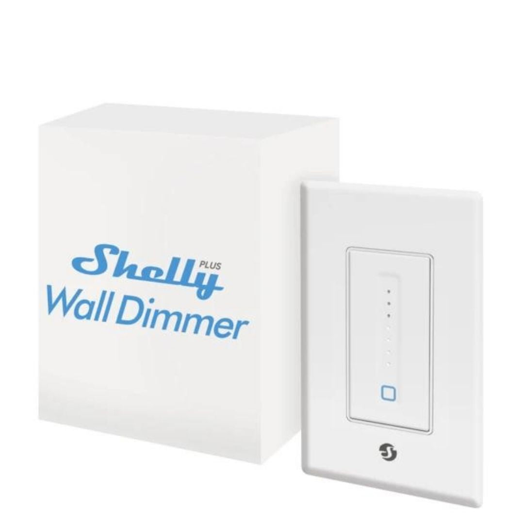 Regulador de intensidad de pared Shelly Plus con certificación UL. Regulador de intensidad de pared inteligente con Wi-Fi de última generación, diseño simple de 4 cables