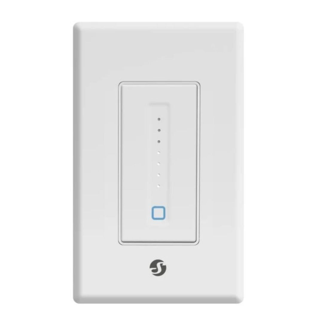 Regulador de intensidad de pared Shelly Plus con certificación UL. Regulador de intensidad de pared inteligente con Wi-Fi de última generación, diseño simple de 4 cables