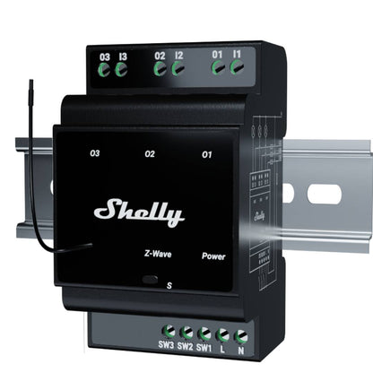 Shelly Wave Pro 3 LR. Z-Wave Long Range 3-Channel Smart Relay