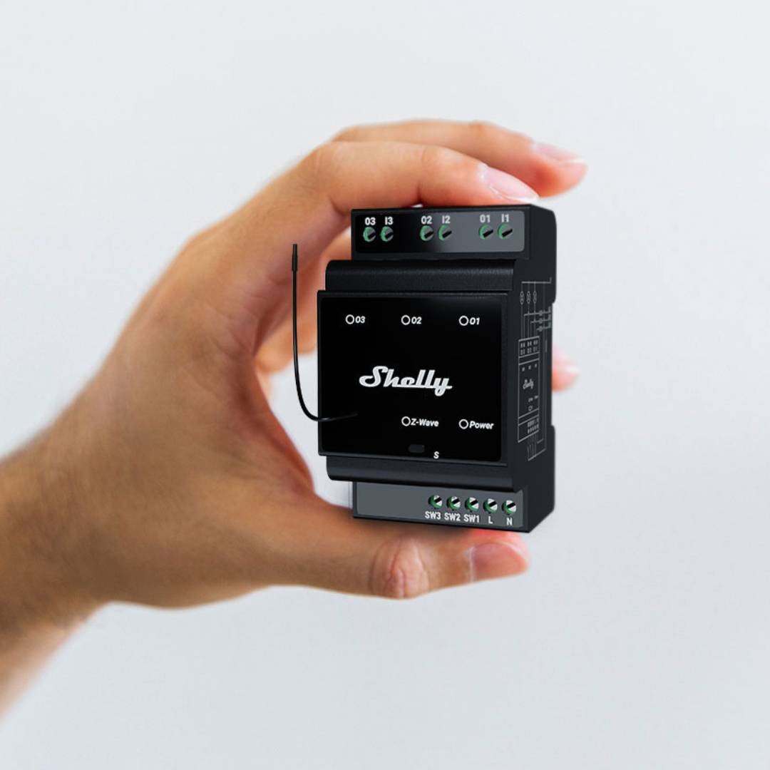 Shelly Wave Pro 3 LR. Z-Wave Long Range 3-Channel Smart Relay
