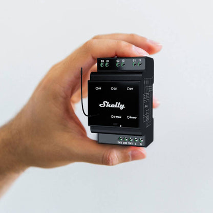 Shelly Wave Pro 3 LR. Z-Wave Long Range 3-Channel Smart Relay