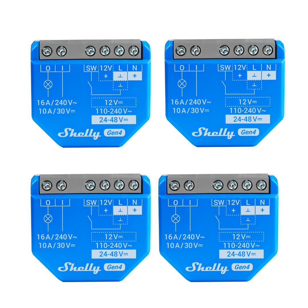Shelly 1 Gen4. Interruptor de relé inteligente, 1 canal, 16 A, contactos secos. Wi-Fi, Zigbee, Matter. (Caja abierta)