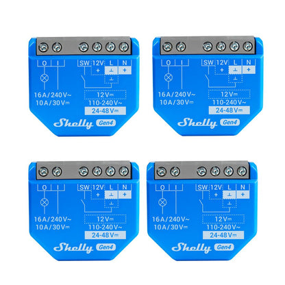 Shelly 1 Gen4. Interruptor de relé inteligente, 1 canal, 16 A, contactos secos. Wi-Fi, Zigbee, Matter. (Caja abierta)