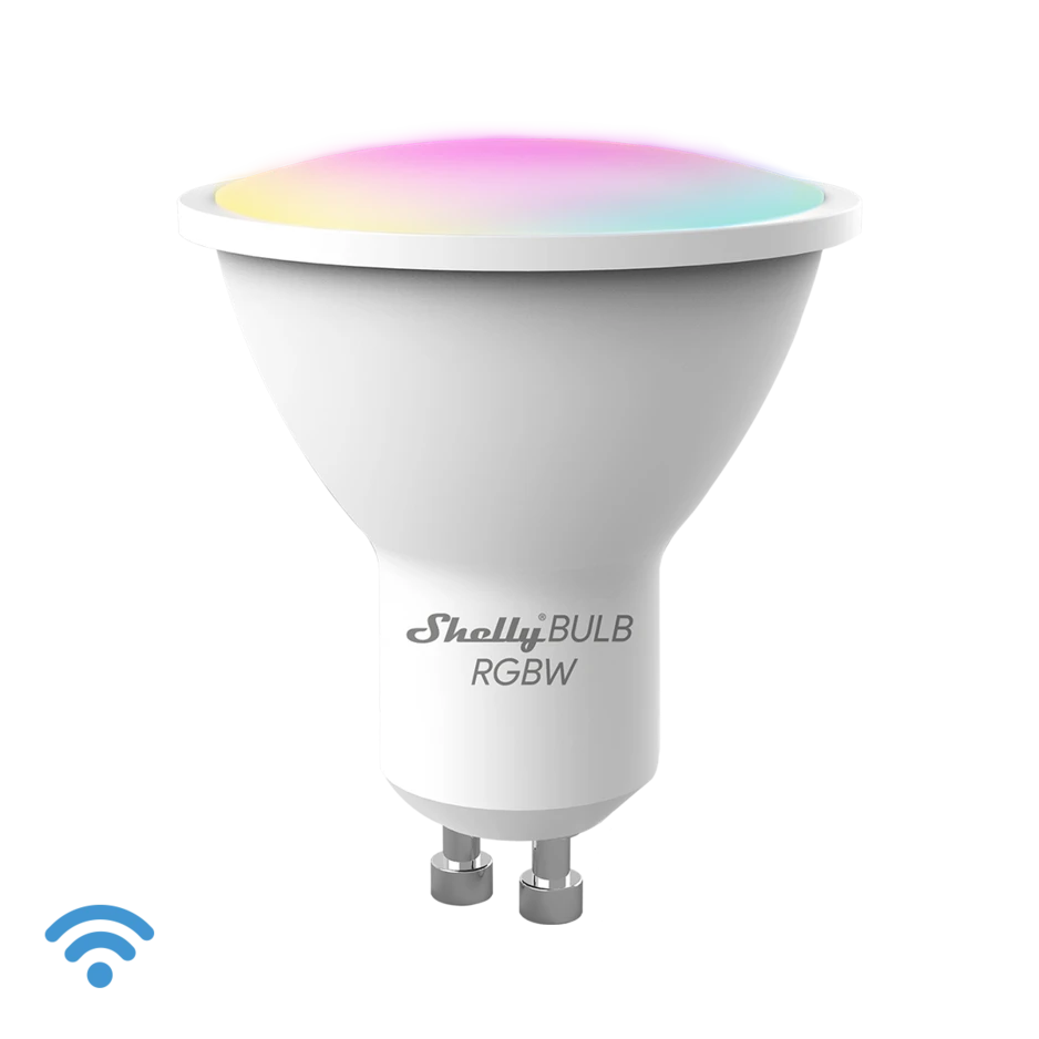 Shelly DUO RGBW GU10. Smart GU10 Bulb Wi-Fi 5W Dimmable - Natural White and RGBW