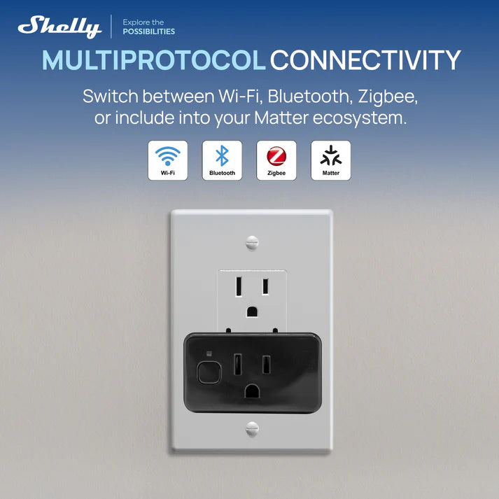 Shelly Plug US Gen4 UL. Multi-Protocol Smart Plug (Matter, Wi-Fi, Zigbee)