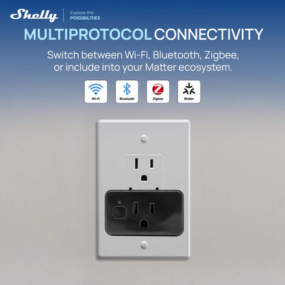 Shelly Plug US Gen4 UL. Multi-Protocol Smart Plug (Matter, Wi-Fi, Zigbee)